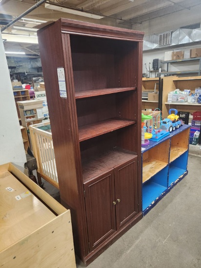 WOODEN BOOKCASE 30" X 13" X 71.5"
