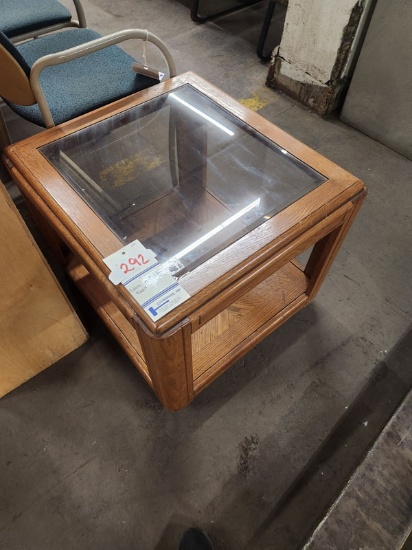 GLASS TOP END TABLE