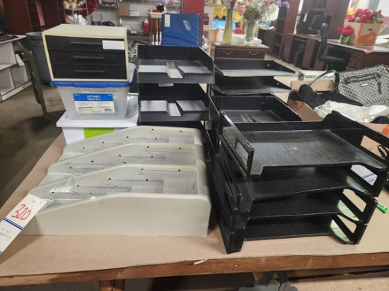 LOT OF ASST OFFICE ORGANIZERS AND STORAGE BINS