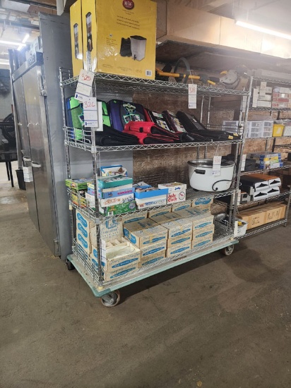 ERECTA SHELF ATTACHED TO 4-WHEEL CART 63" x 27" x 70"
