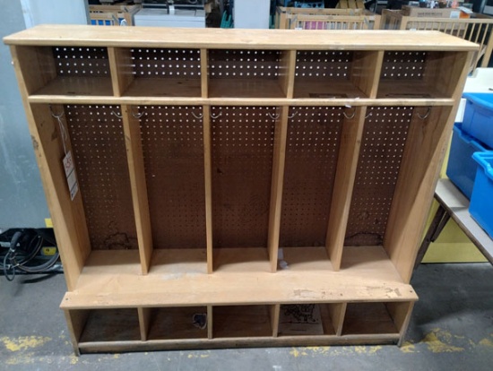 KAPLAN WOOD COAT CUBBY 54"x14 1/2"x48"