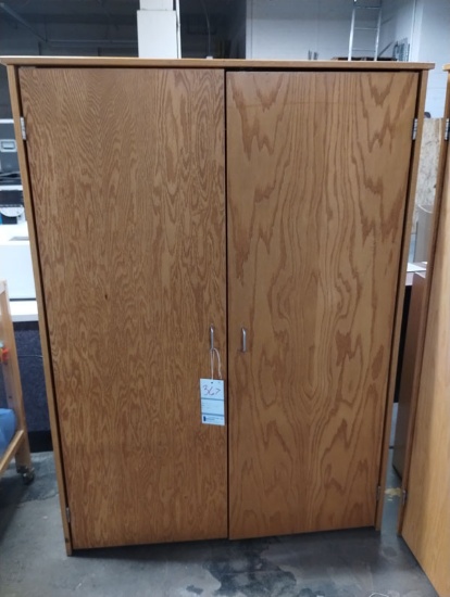 WOOD COAT CUBBY WITH DOORS 48"x24"x66"