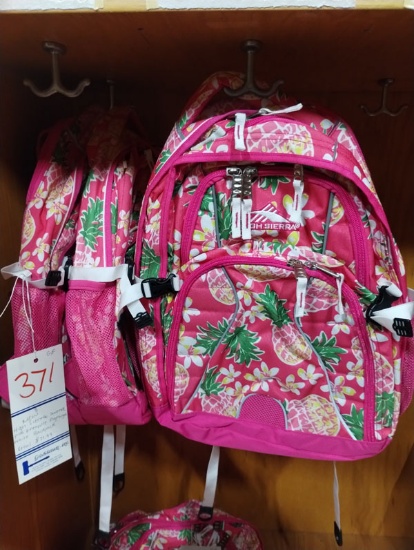 LOT OF 3 NEW HIGH SIERRA SWERVE PINK AND WHITE PINEAPPLE BACKPACKS