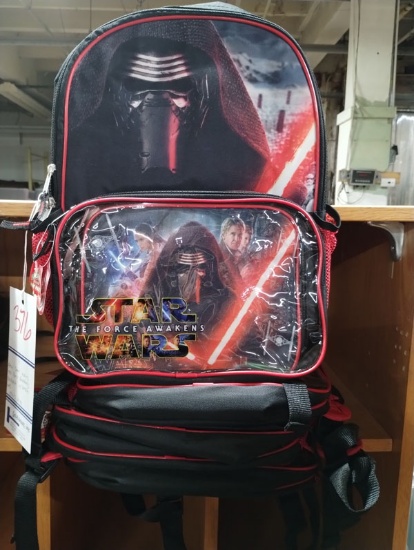 LOT OF 4 NEW STAR WARS THE FORCE AWAKENS BACKPACKS WITH LUNCH TOTE