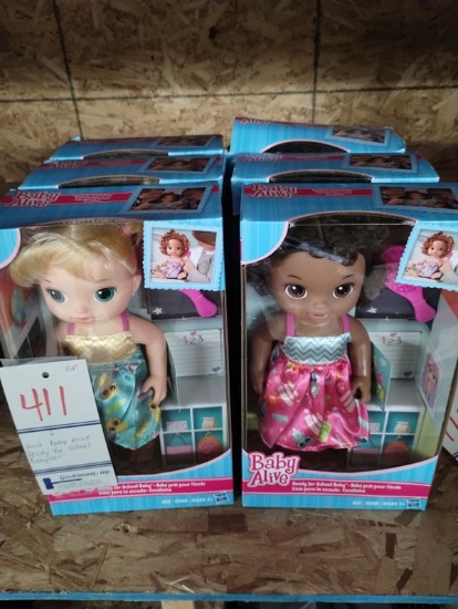 LOT OF 6 ASST BABY ALIVE "READY FOR SCHOOL BABYDOLLS"