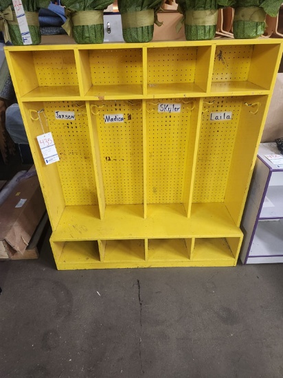 WOODEN COAT CUBBY 48" x 14 1/2" x 52"