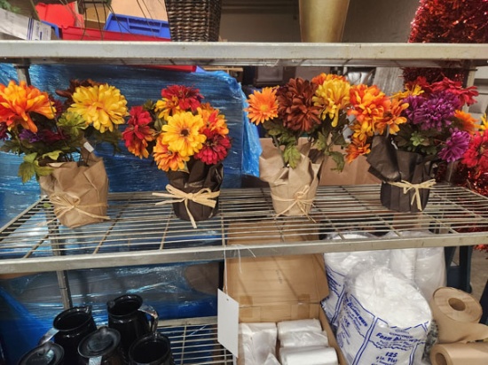 SET OF 4 DECORATIVE FAKE PLANTS