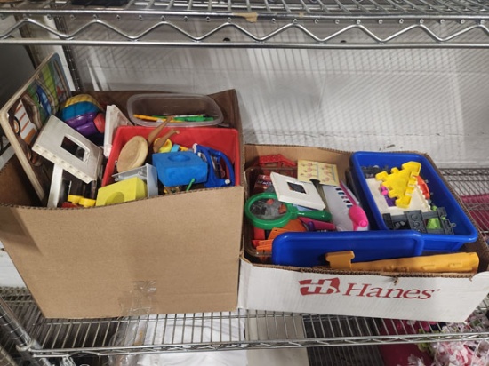 LOT OF KIDS TOYS IN 2 BOXES