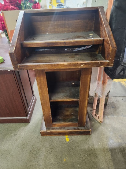 WOOD PODIUM 27"x21"x46 1/2"