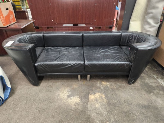 BLACK ART DECO SOFA 8'7"