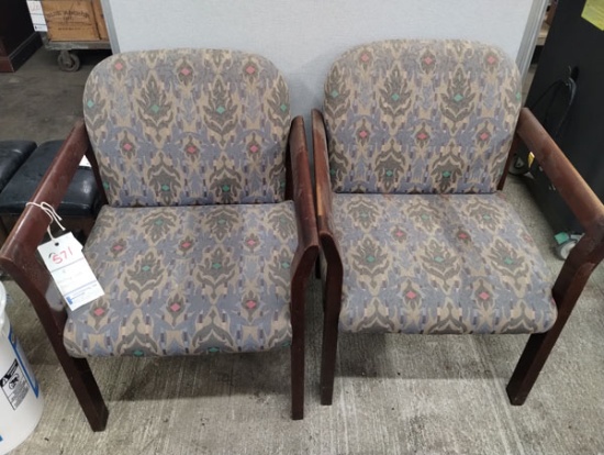 2 UPHOLSTERED WAITING ROOM CHAIRS