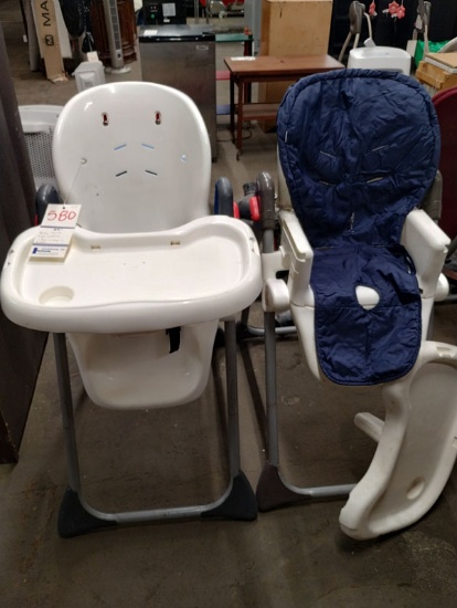 SET OF BABY TREND HIGH CHAIRS (TRAY BROKEN ON ONE)