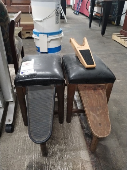 2 VINTAGE SHOE STORE STOOLS