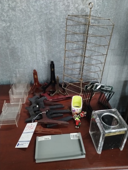 LOT OF ASSORTED DISPLAY RACKS AND HOLDERS
