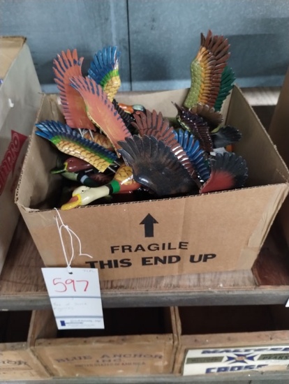 BOX OF DUCK FIGURINES