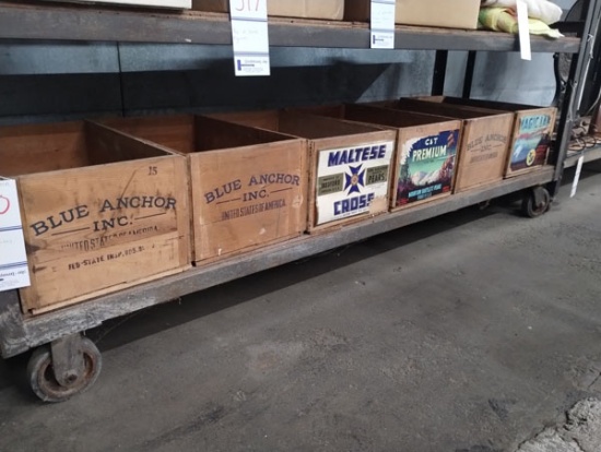 6 VINTAGE WOODEN CRATES