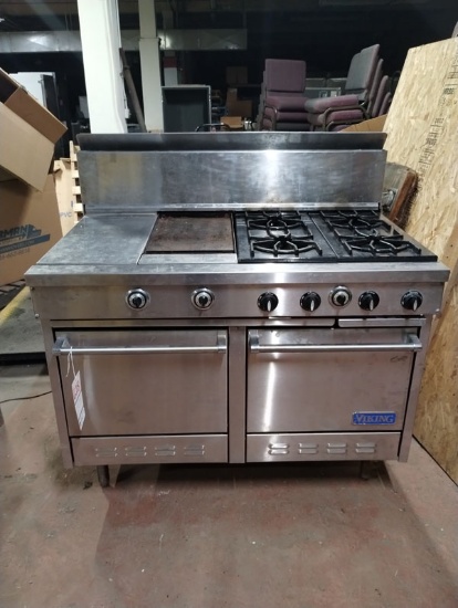 VIKING GAS 4 BURNER DOUBLE OVEN GRIDDLE STOVE