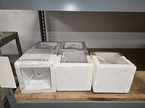 5 LIGHT FIXTURES - CLEAR SQUARE