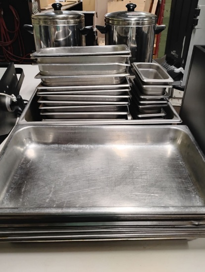 LOT OF STAINLESS STEEL INSERT PANS