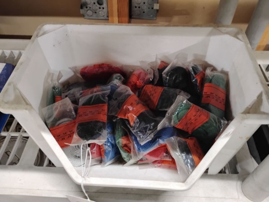 BIN OF ASSORTED SHOE LACES