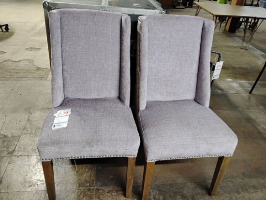 2 PURPLE UPHOLSTERED CHAIRS