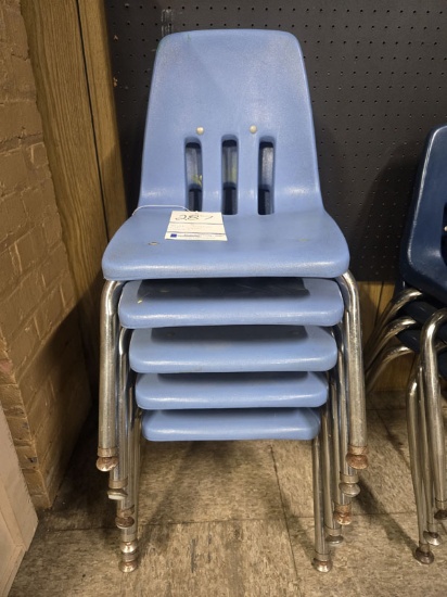 5 BLUE VIRCO CHILDREN SCHOOL CHAIRS