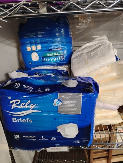 LOT OF ADULT DIAPERS - SIZE L/XL