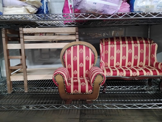 LOT OF BABY DOLL FURNITURE