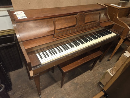STEINER & SONS PIANO WITH BENCH