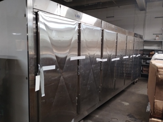 COMMERCIAL ZERO ZONE 7 DOOR COOLER - MODEL RI-2-MRR , 19'6" X 37" X 76"