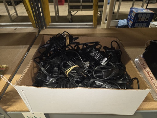BOX OF ASSORTED LAPTOP CORDS