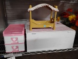 DOLL CLOSET, BED AND MISC