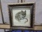 FRAMED GLASS DRAWING / SKETCH OF A MOUSE - 8.5