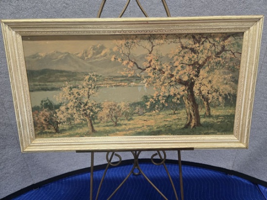 FRAMED LANDSCAPE ON CANVAS - 40" X 22"