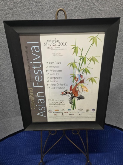 FRAMED 2010 CLEVELAND ASIAN FESTIVAL POSTER 27.5" X 33.5"
