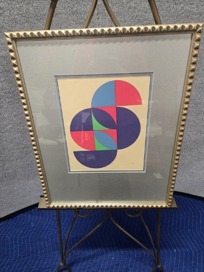 FRAMED ANTON FORTESCU 1960's ABSTRACT ARTWORK - ARTIST SIGNED AND NUMBERED 1/150 - MEASURES 18.5" X