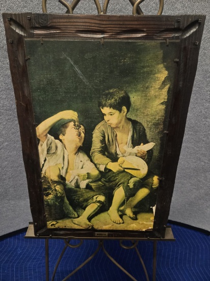 MURILLO BOYS ARTWORK WITH HANDCRAFTED FRAME 18" X 17"