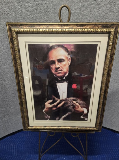 FRAMED MARLON BRANDO - THE GOD FATHER PRINT - 26" X 33"