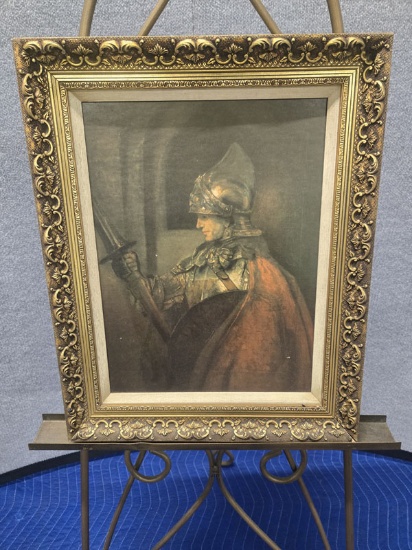 FRAMED KNIGHT PORTRAIT MEASURING 17" X 21"