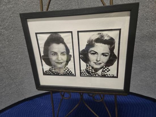 FRAMED BLACK AND WHITE PORTRAITS - 22" X 18"