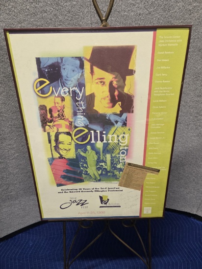 FRAMED 1999 TRI C ELLINGTON JAZZ FEST POSTER - 22.5" X 30.5"