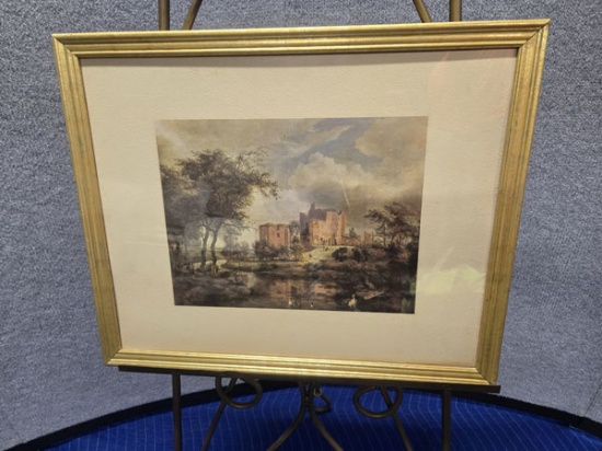 FRAMED "THE RUINS OF BREDERODE CASTLE" - PRINT - 22" X 18"