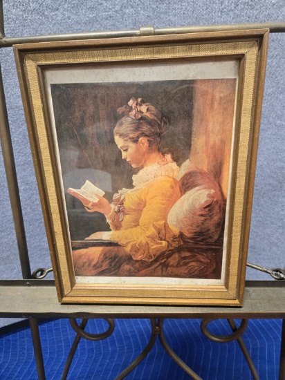 FRAMED PRINT " A YOUNG GIRL READING" BY JEAN HONORE FRAGONARD 1776 - 10.5" X 13.5"