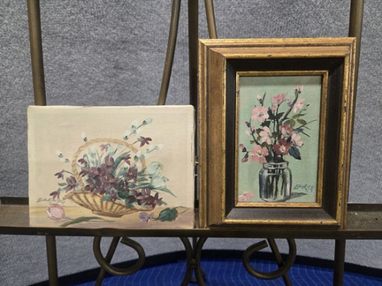 SET OF FLORAL ART ON CANVAS BY ESTHER RATONI NAGY