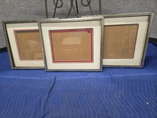 SET OF 3 SILVER PICTURE FRAMES - 20" X 17"