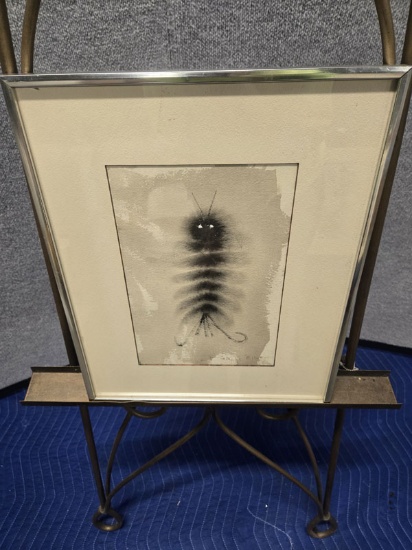 FRAMED BETTE ELLIOTT (AMERICAN 1920-2011) WATERCOLOR "FAUNA DOODLE #9" - 13" X 16"