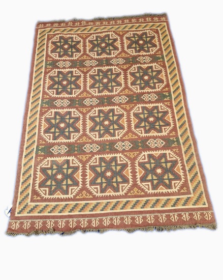 ORIENTAL TYPE AREA RUG MEASURING 11' X 7'11