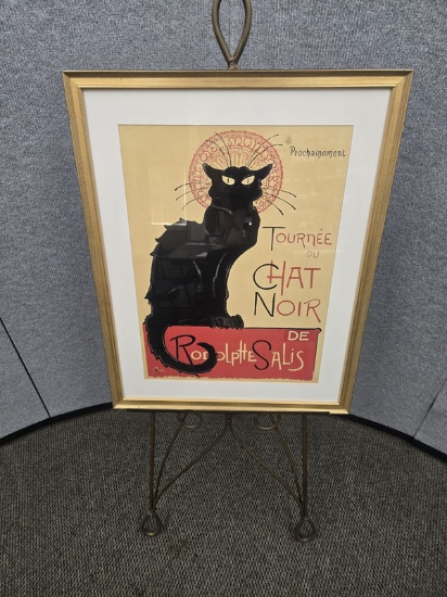 FRENCH "THE BLACK CAT CABERET TOUR' FRAMED ART 24.5" X 30.5"