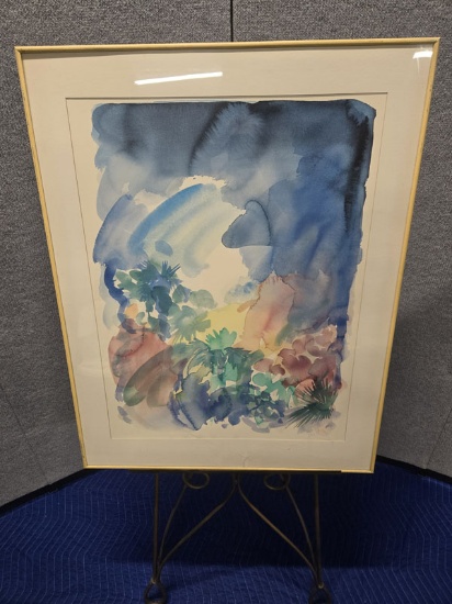 FRAMED WATERCOLOR - ARTIST SIGNED - MEASURES 28.5" X 36.5"
