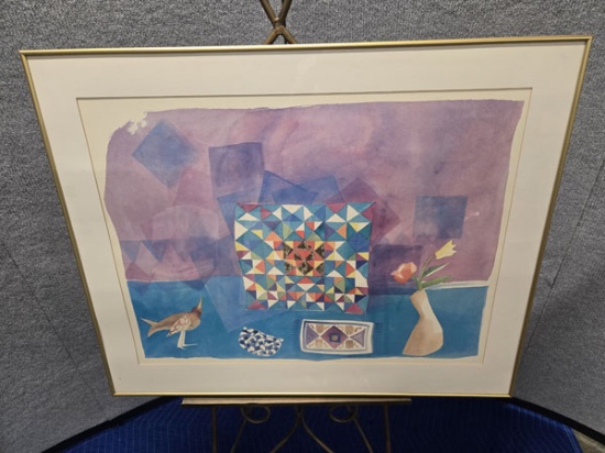 FRAMED SYLVIA EDWARDS "STILL LIFE" - MEASURES 36.5" X 29.5"